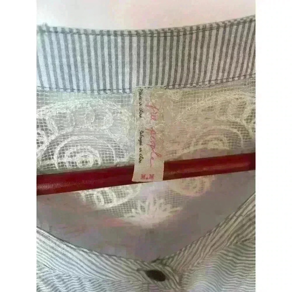 Free People Put Your Back Into It Lace Back Shirt, M - Picture 6 of 10